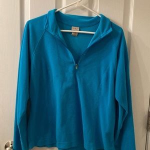 LL Bean Size L Thin Turquoise Fleece